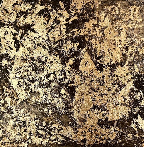 Golden Star or oro Gold Abstract Abstract abstraite abstrait abstracta abstracto Abstraktion Abstraction Abstracción Acryl acrylic acrylique acrílico interior design original handmade van Exclusive Arts, Schilderij te koop op Singulart