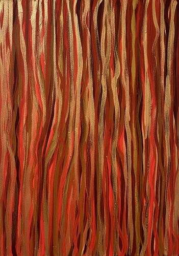Hand-painted Original „Red Gold“ di Exclusive Arts, Pittura in vendita su Singulart