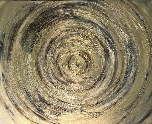Kreis Ring Gold Interior Design Abstraktes Bild Circle Ring Gold Interior Design Abstract Art Cercle Anneau Or Design d'intérieur Art abstrait Círculo Anillo Oro Diseño de interiores Arte abstracto de Exclusive Arts, Pintura a la venta en Singulart