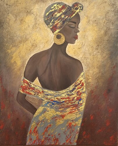 Woman Art Painting, Abstract artwork, Elegant Portrait, Textured Acrylic Canvas de Exclusive Arts, Pintura a la venta en Singulart