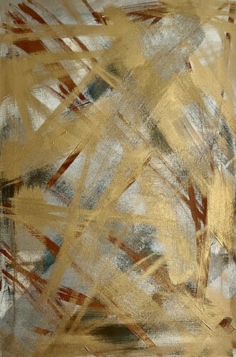 Golden Lines van Exclusive Arts, Schilderij te koop op Singulart
