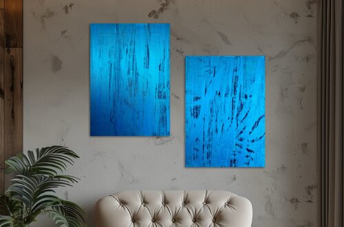 Blue flow Set of 2 by Exclusive Arts, 회화 for Sale on Singulart