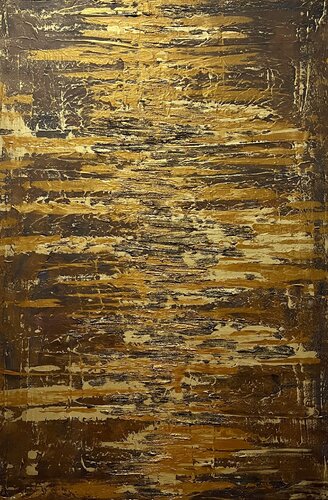 Greengold on brown van Exclusive Arts, Schilderij te koop op Singulart