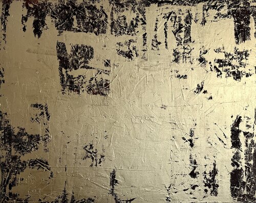 Greengold on grey 80x100x4 cm di Exclusive Arts, Pittura in vendita su Singulart