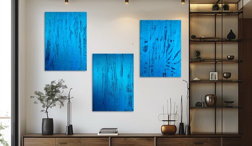 Golden Lines 70x50x2 cm Set of 3 de Exclusive Arts, Pintura a la venta en Singulart