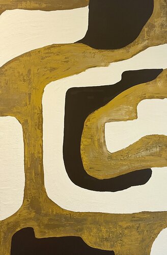 Golden River 120x80x2 cm de Exclusive Arts, Pintura a la venta en Singulart