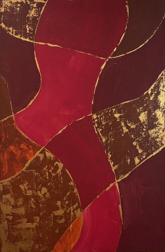 Gilded Currents 90x60x2 cm de Exclusive Arts, Pintura a la venta en Singulart