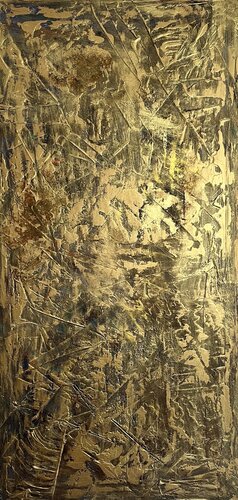 Gold Leaf 120x60x2 cm de Exclusive Arts, Pintura a la venta en Singulart