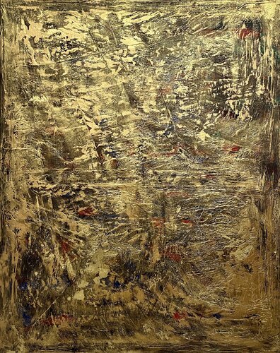 Gold Leaf 100x80x2 cm van Exclusive Arts, Schilderij te koop op Singulart