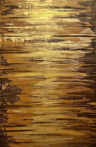 Golden Fire 60x90x2 cm de Exclusive Arts, Pintura a la venta en Singulart