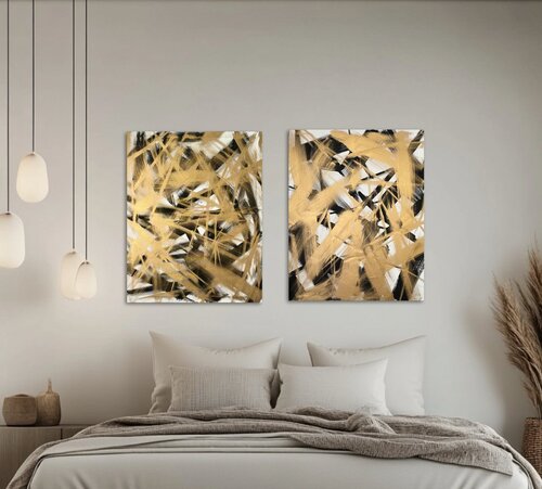 Golden Spirit Set of two 100x80x2 cm de Exclusive Arts, Pintura a la venta en Singulart