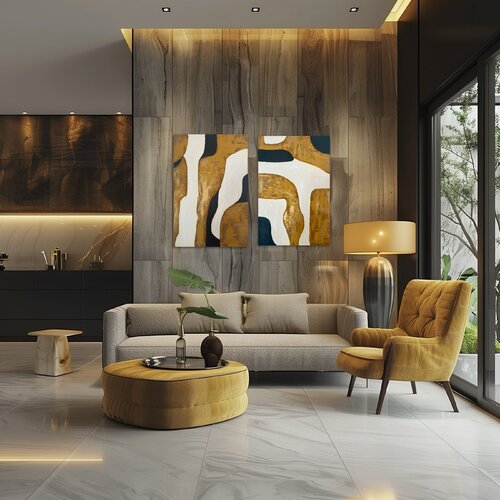 Amber Harmony Set of two 90x60x2 cm de Exclusive Arts, Pintura a la venta en Singulart