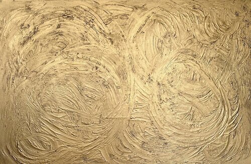 Spring Breeze in Gold 80x120x2 cm van Exclusive Arts, Schilderij te koop op Singulart