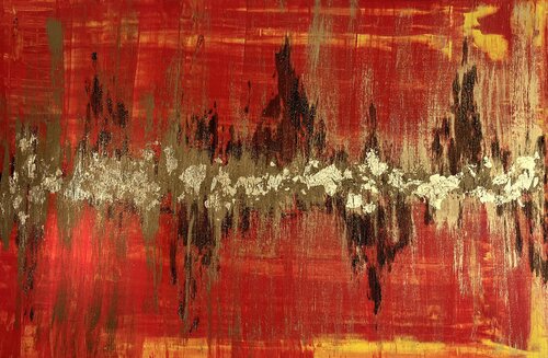 Golden Fire 80x120x2 cm van Exclusive Arts, Schilderij te koop op Singulart