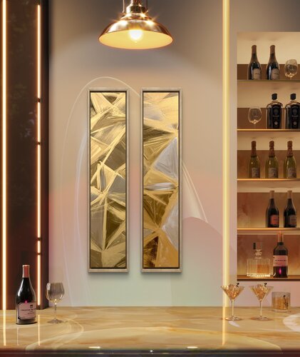 Golden day Set of two 110x30x2 cm par Exclusive Arts, Peinture en vente sur Singulart