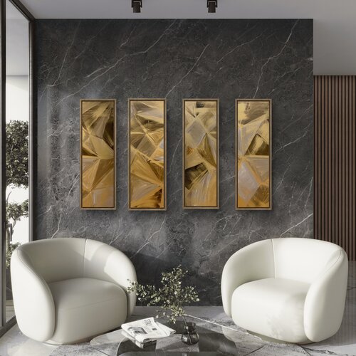 Golden day Set of four 110x30x2 cm von Exclusive Arts, Malerei kaufen auf Singulart