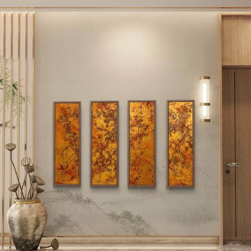 Sunfire Canvas Set of four 110x30x2 cm de Exclusive Arts, Pintura a la venta en Singulart
