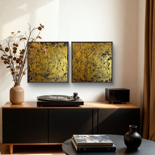 Echoes of Fire Set of two 70x70x2 cm van Exclusive Arts, Schilderij te koop op Singulart