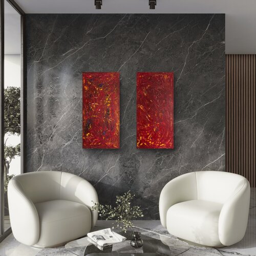 Ember State Set of two 100x50x2 cm de Exclusive Arts, Pintura a la venta en Singulart