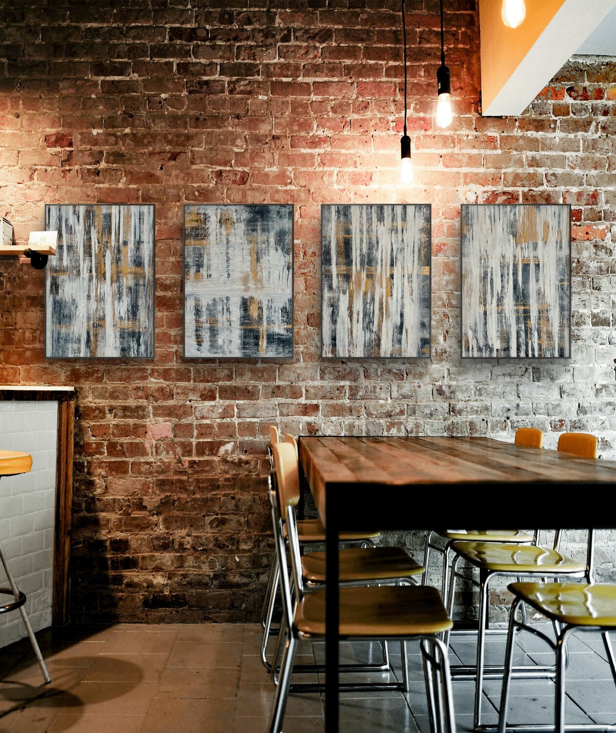 White Drift Set of four 70x50x2 cm Exclusive Arts Originalgemälde zu verkaufen
