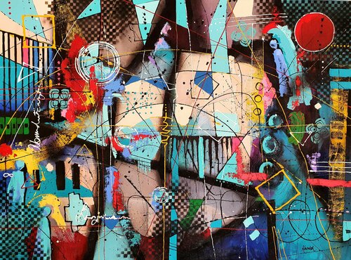 The Guardians of the Midnight Blues di Karnish Art, Pittura in vendita su Singulart