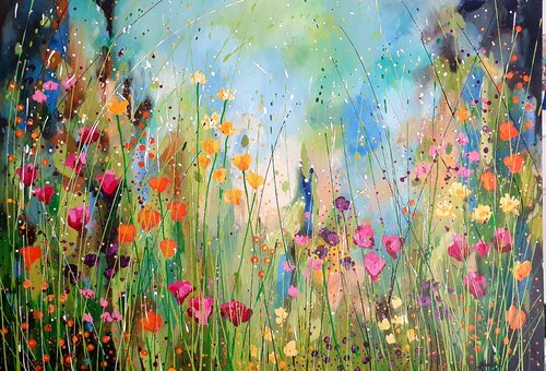 Enchanted - Meadow of Peace and Freedom di Karnish Art, Pittura in vendita su Singulart