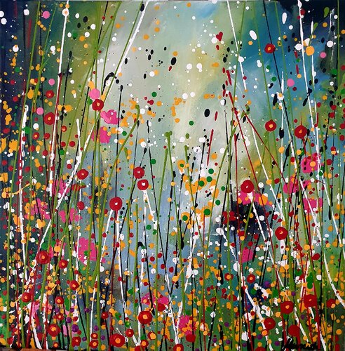 Enchanted - Poppy fields Symphony van Karnish Art, Schilderij te koop op Singulart