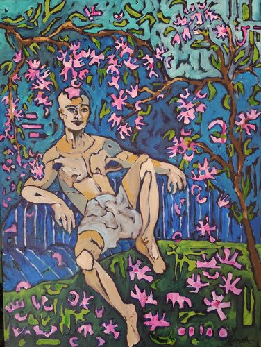 The Blue Picnic Blanket von Karnish Art, Malerei kaufen auf Singulart