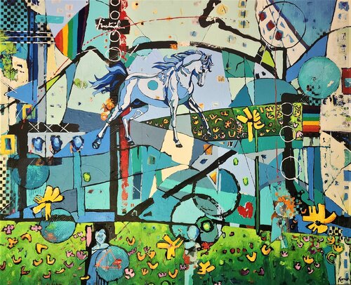 Over the Rainbow-bridge de Karnish Art, Pintura a la venta en Singulart