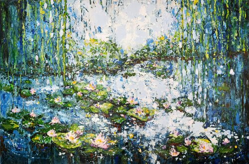 Water Lily Pond - Memories of Joy van Karnish Art, Schilderij te koop op Singulart
