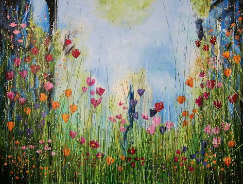 Enchanted - Meadow of Peace and Freedom in Elation van Karnish Art, Schilderij te koop op Singulart