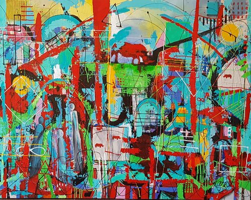 The Guardians of Power di Karnish Art, Pittura in vendita su Singulart