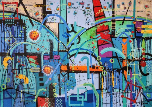 Evanesence of Time - Large Colorful Artwork von Karnish Art, Malerei kaufen auf Singulart
