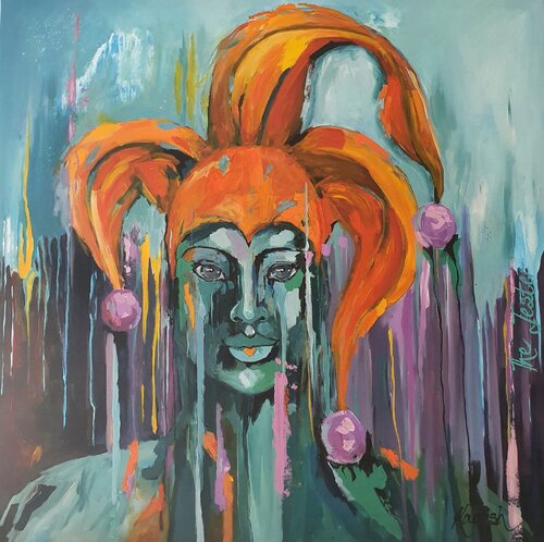 The Jester - Playfulness - Portrait van Karnish Art, Schilderij te koop op Singulart