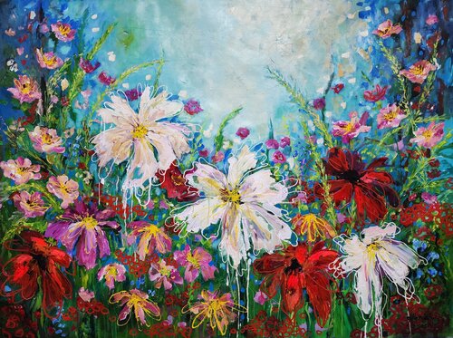 A Million brushstrokes for my Beloved - Floral Artwork Karnish Art