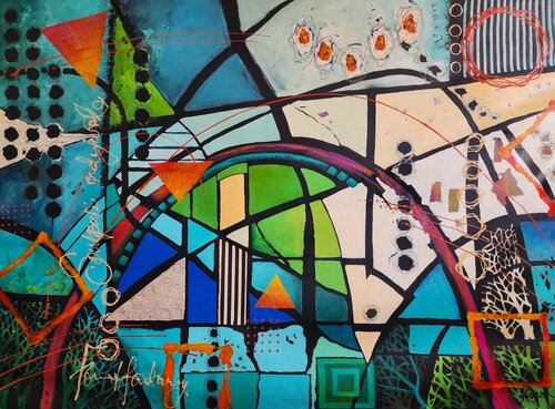 The Movement in Blue - Large Painting de Karnish Art, Pintura a la venta en Singulart
