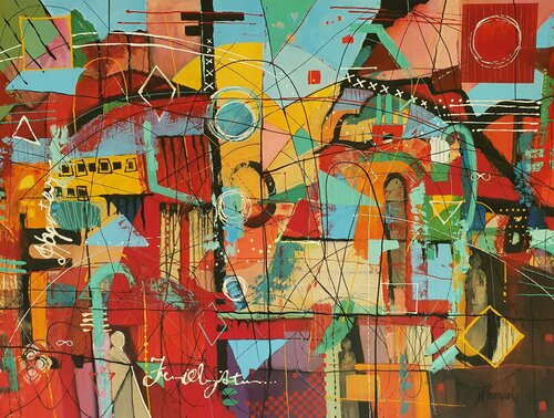 The Guardians of Propitiousness di Karnish Art, Pittura in vendita su Singulart