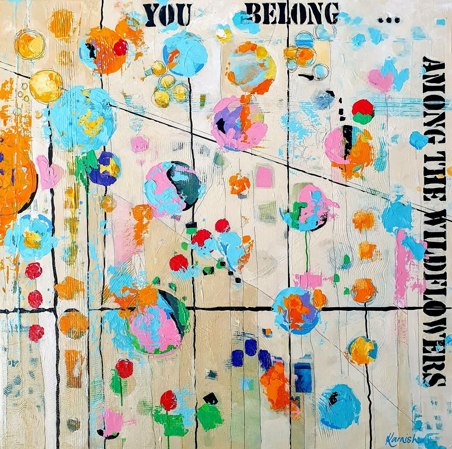 You Belong... Among the Wildflowers Karnish Art Originalgemälde zu verkaufen