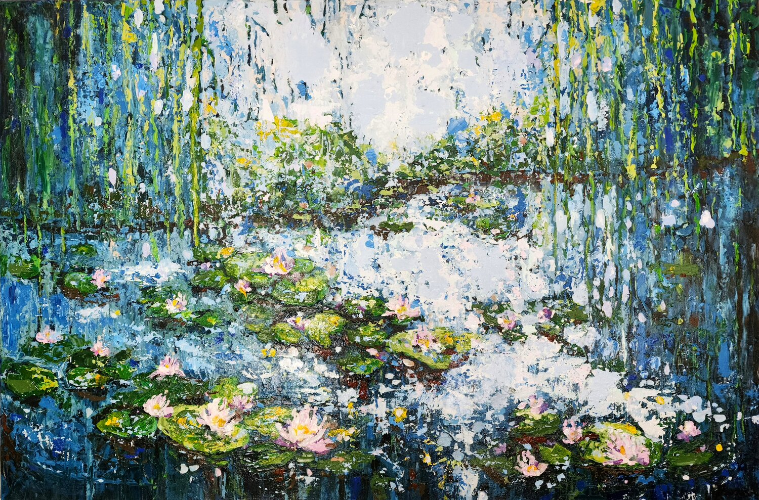 Water Lily Pond - Memories of Joy Karnish Art Originalgemälde zu verkaufen