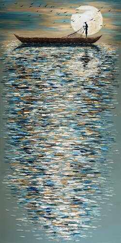 Moonlit Fisherman von Anna Clark, Malerei kaufen auf Singulart