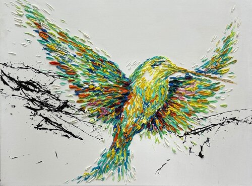 Hummingbird Flight by Anna Clark, Painting for Sale on Singulart