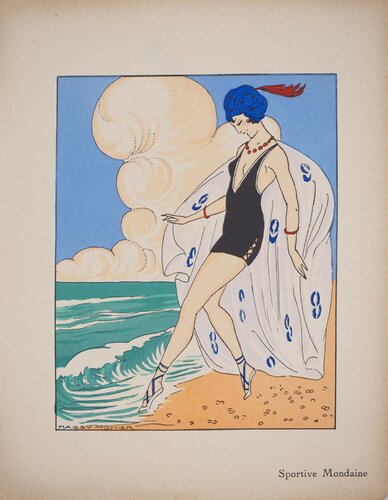 Art déco, Sportive mondaine, Lithographie et pochoir signée by Maggy Monier, Print for Sale on Singulart