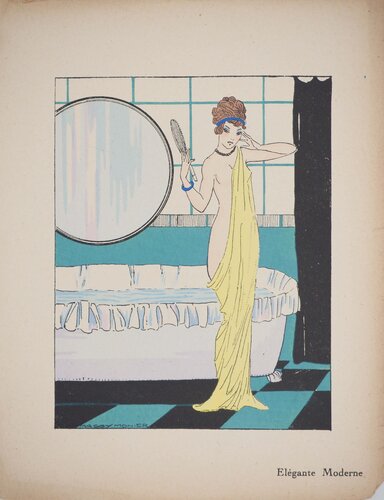Art déco, Jeune fille élégante et moderne, Lithographie et pochoir signée by Maggy Monier, Print for Sale on Singulart