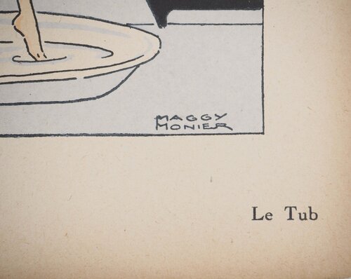 Art Déco : Jeune femme prenant son bain, c Maggy Monier