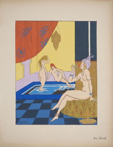 Art déco, Au Sérail, Lithographie et pochoir signée par Maggy Monier, Édition en vente sur Singulart