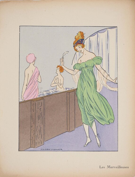 Art déco, Les Merveilleuses, Lithographie et pochoir signée Maggy Monier