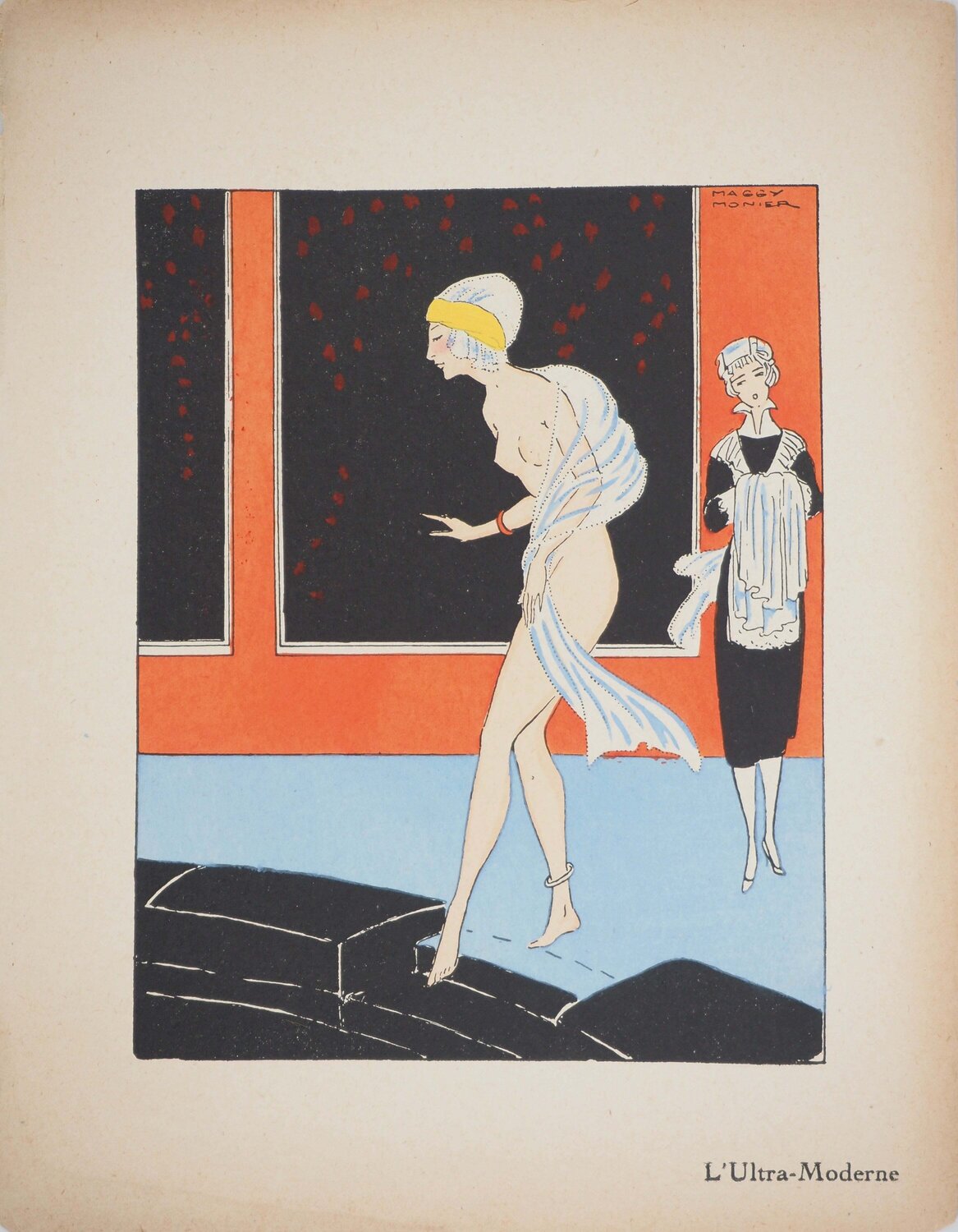 Art déco, L'ultra-moderne, Lithographie et pochoir signée Maggy Monier Print for sale