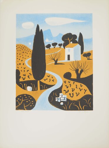 Paysage de Provence au cyprès par Jean Hugo, Édition en vente sur Singulart