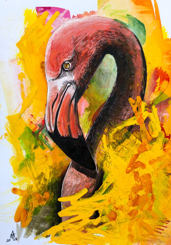 Flamingo by Armin Maier, 회화 for Sale on Singulart