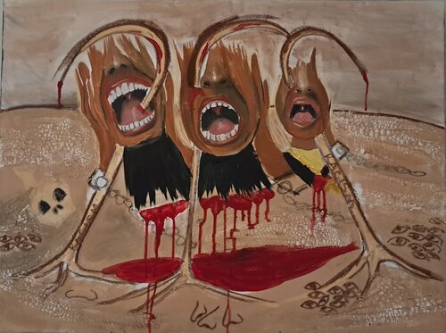 Stop Rassism! van Tamara Berger, Schilderij te koop op Singulart